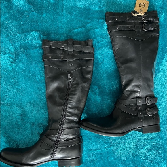 NWT Born Nalani tall black leather boots 8.5, 40 - Picture 3 of 6